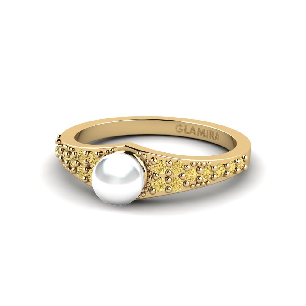 Diamante Amarelo Anéis de Mindinho Kest