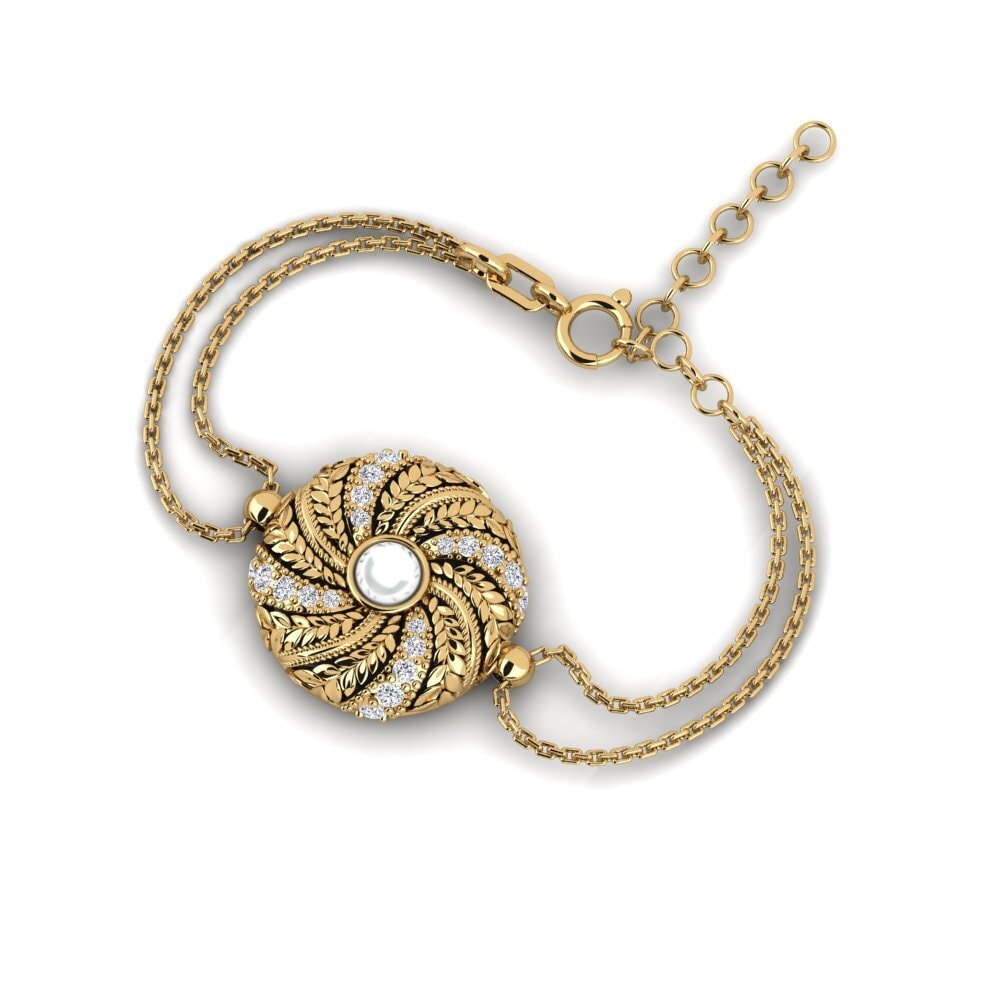 18k Oro Amarillo Diamante cultivado en laboratorio Pulsera de Mujer Khedah