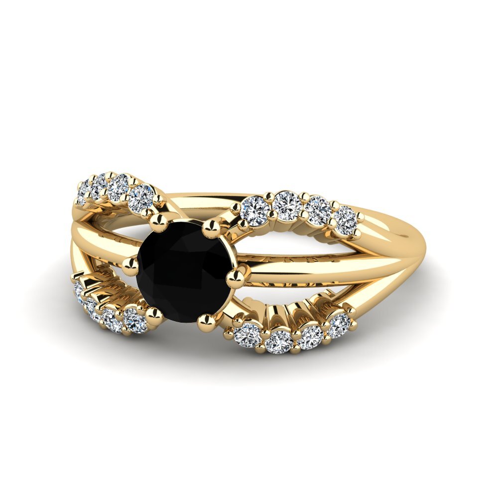 Black Diamond Engagement Ring Khousn