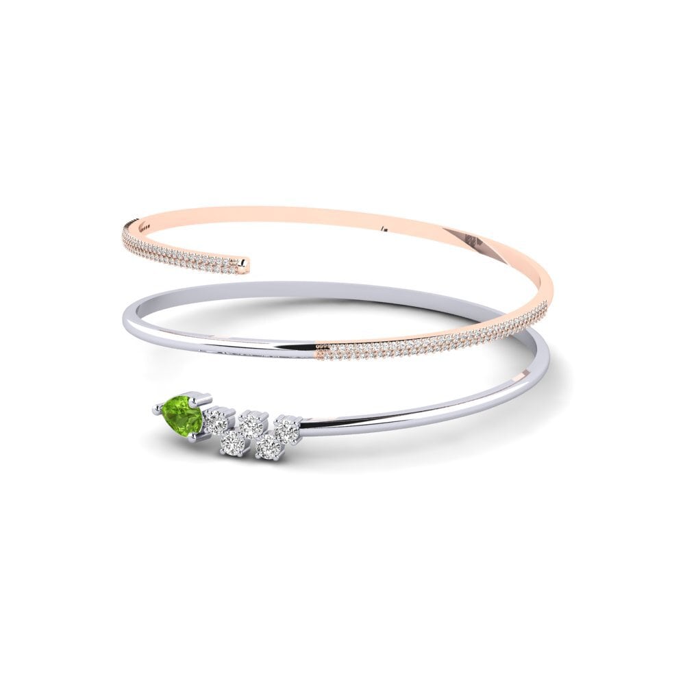 14k Oro Blanco & Rosa Peridoto SYLVIE Brazalete Kiera