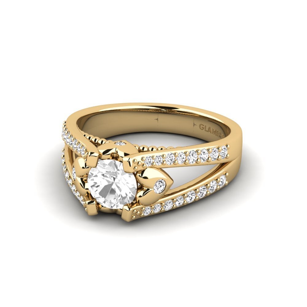 Zafiro blanco Anillo de compromiso Kies