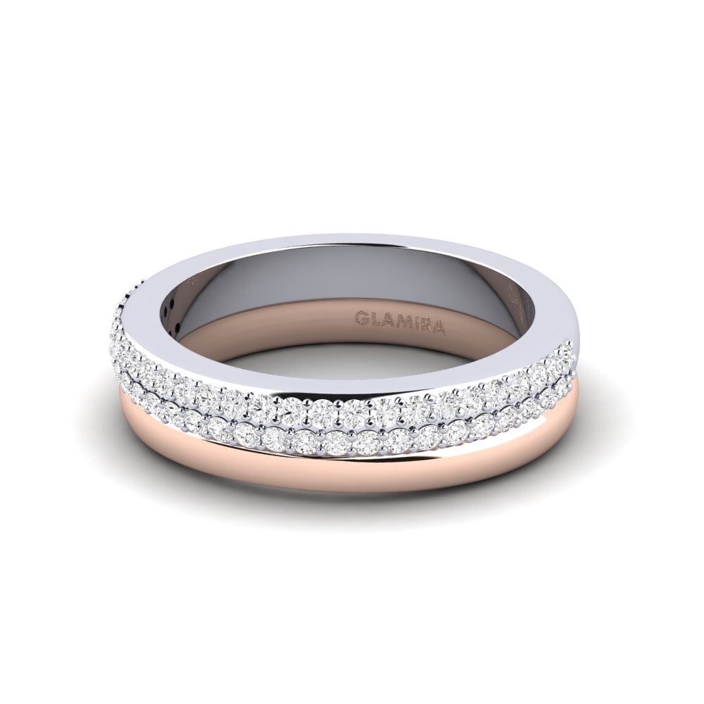 14k Oro Blanco & Rosa SYLVIE Anillo Kijany