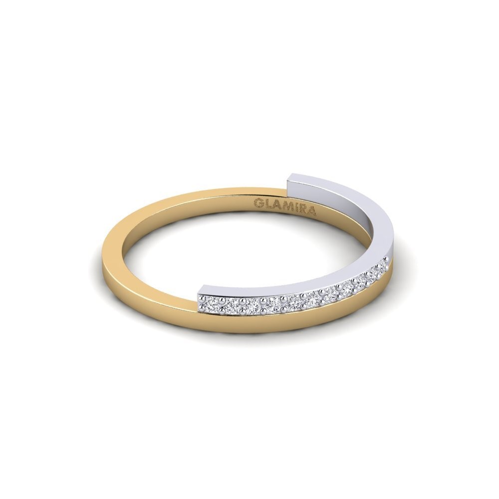 14k Oro Amarillo/Blanco Anillo Kinaros