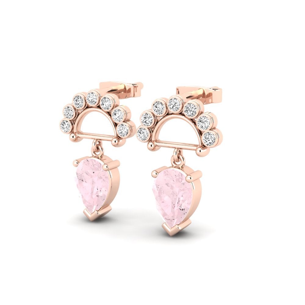 Pear Rose Quartz Women's Earring Kiner