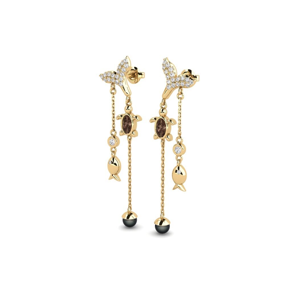 Quartz Fumé Boucle d'oreille femme Kingitus