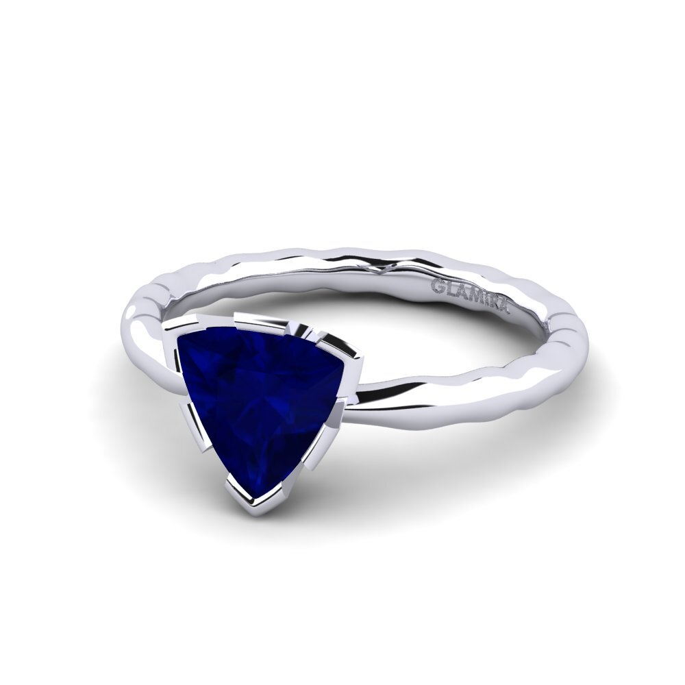 Trillion Sapphire Engagement Ring Kirtoy
