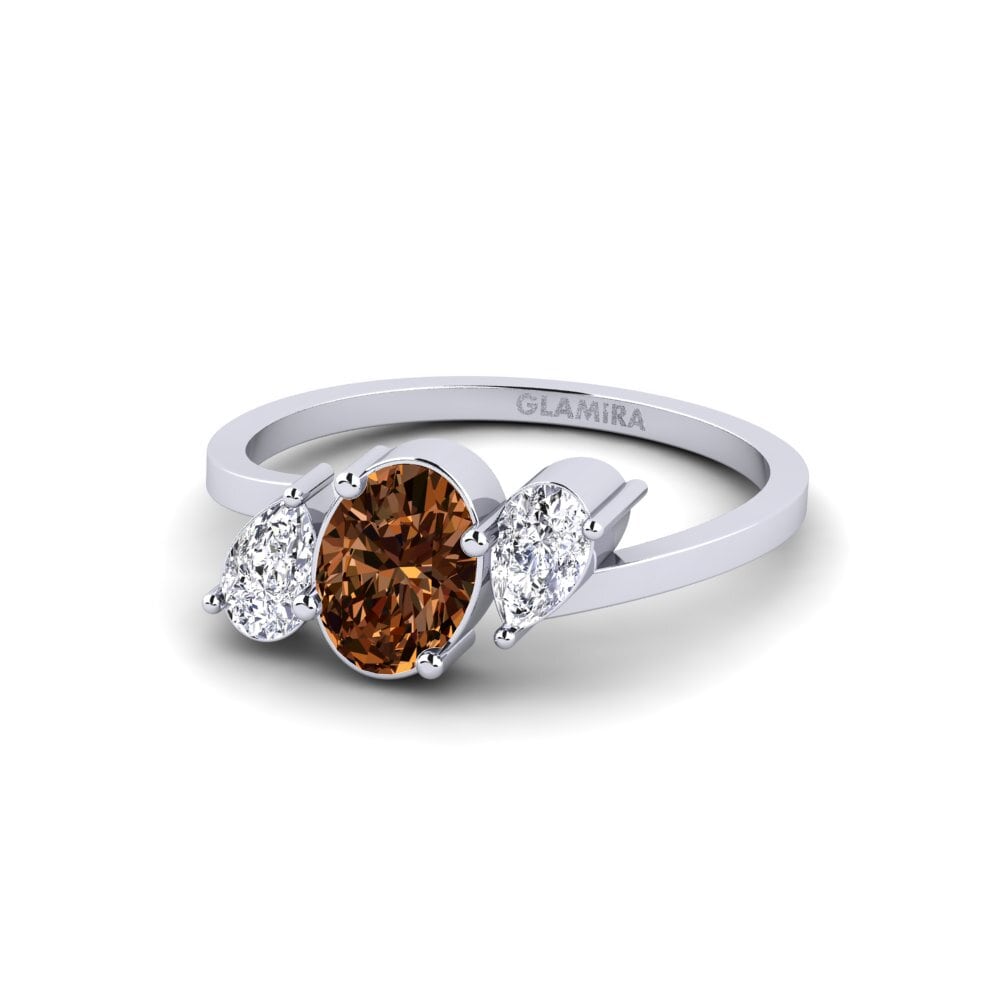 Diamante Castanho Anel Kitriani