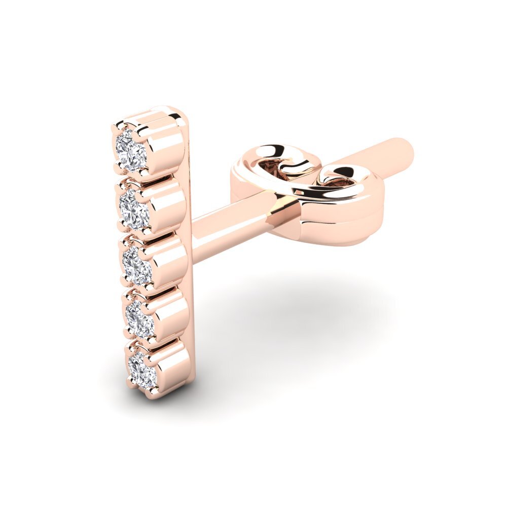18k Oro Rosa Diamante Pendiente para hombre Kittle