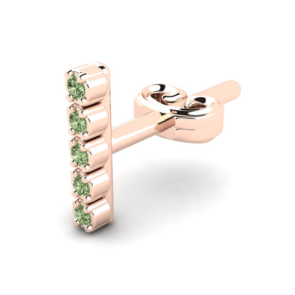 18k Oro Rosa Diamante Verde Pendiente para hombre Kittle