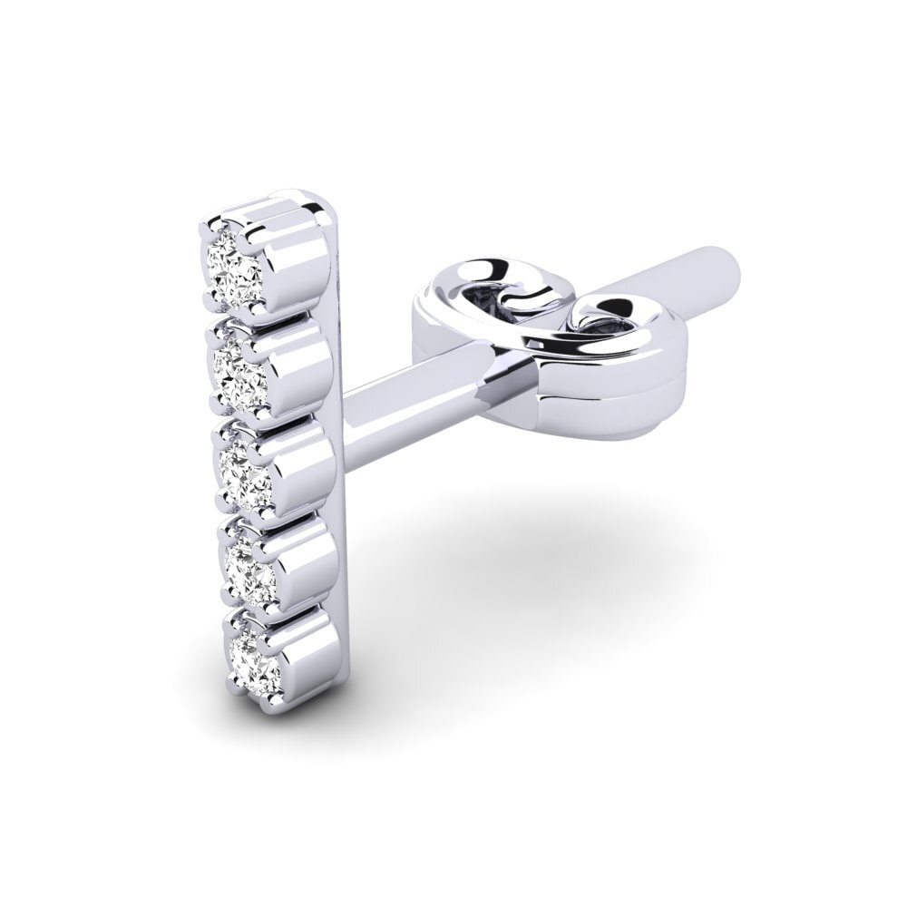9K White Gold Moissanite Men's Earring Kittle
