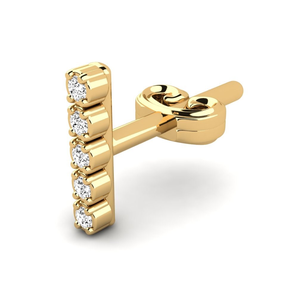 9ct Yellow Gold Moissanite Men's Earring Kittle