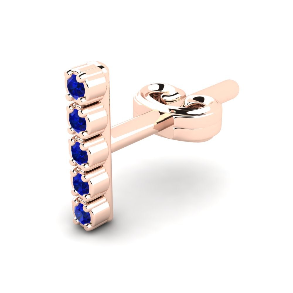 14ct Rose Gold Sapphire Men's Earring Kittle