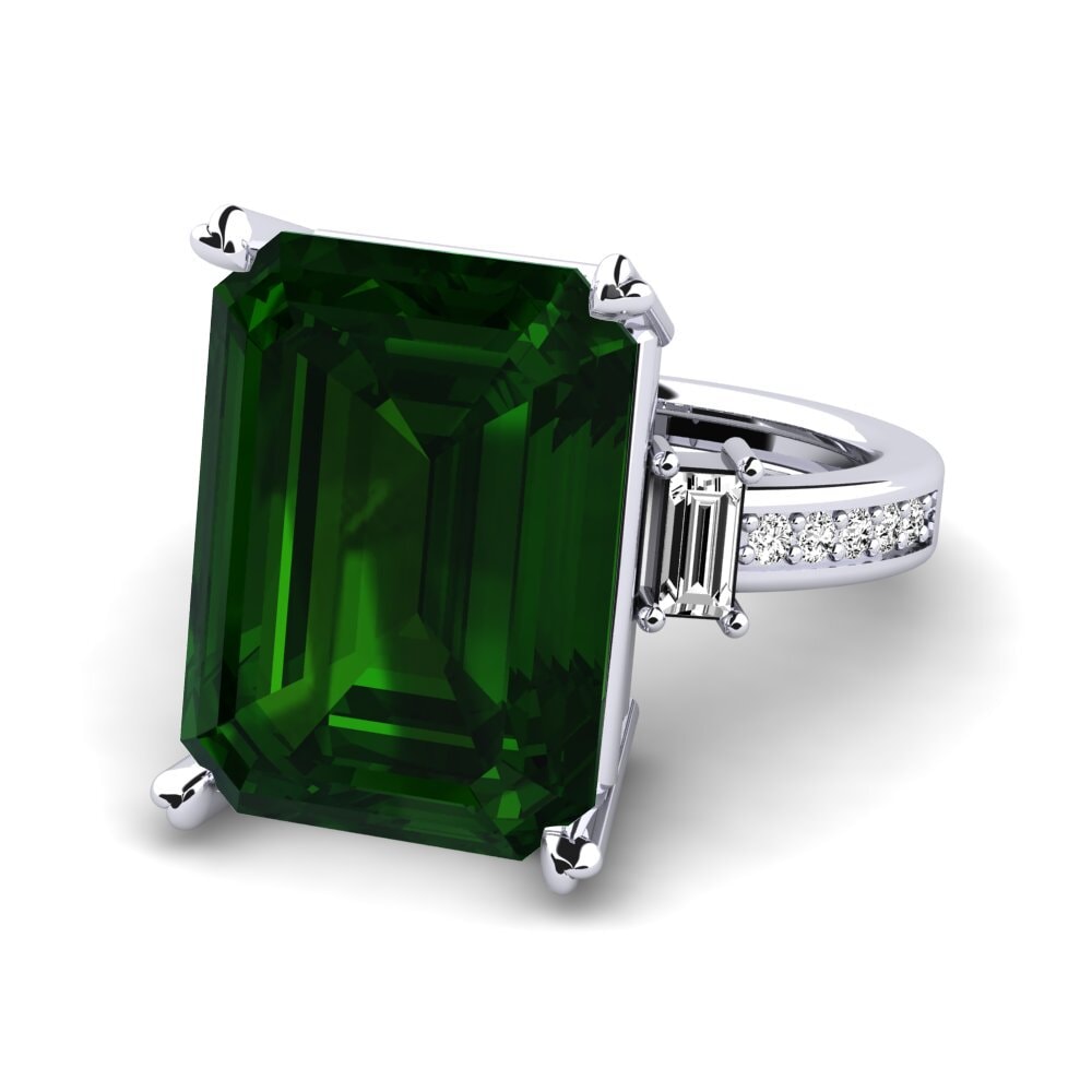 Turmalina verde Anillo Kitty