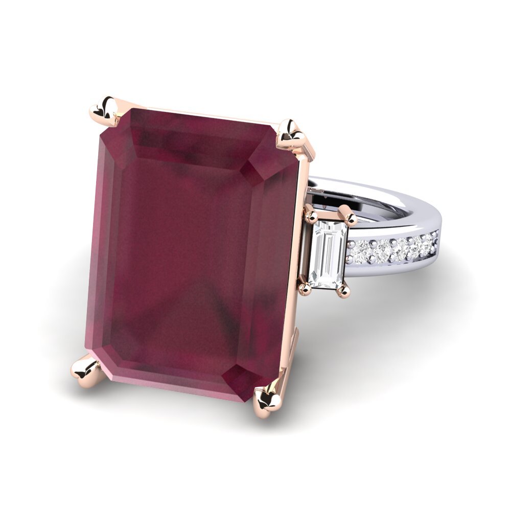 14k White & Rose Gold Ruby Ring Kitty