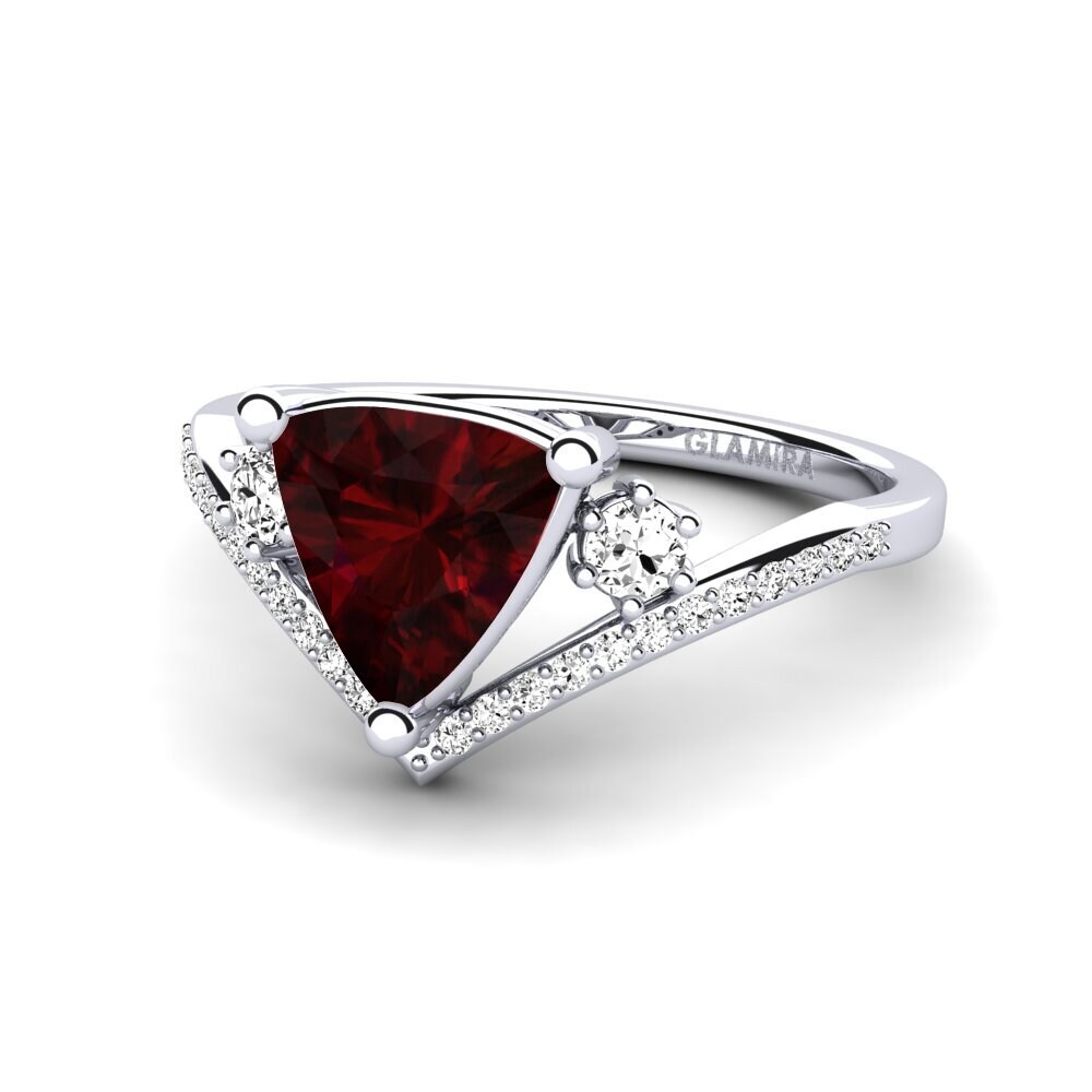 Đá Garnet / Ngọc Hồng Lựu Nhẫn đính hôn Kiwanis