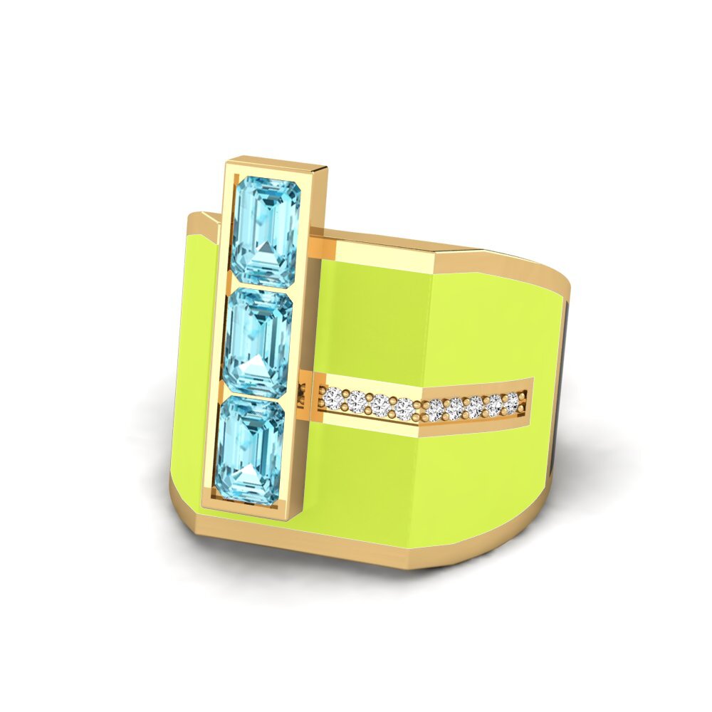 Blauer Zirkon Ring Kjerlighet