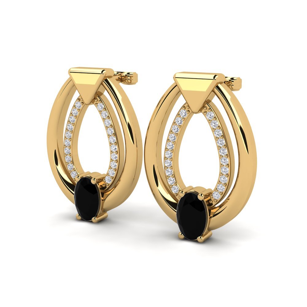 Đá Sapphire Đen Bông tai nữ Klara