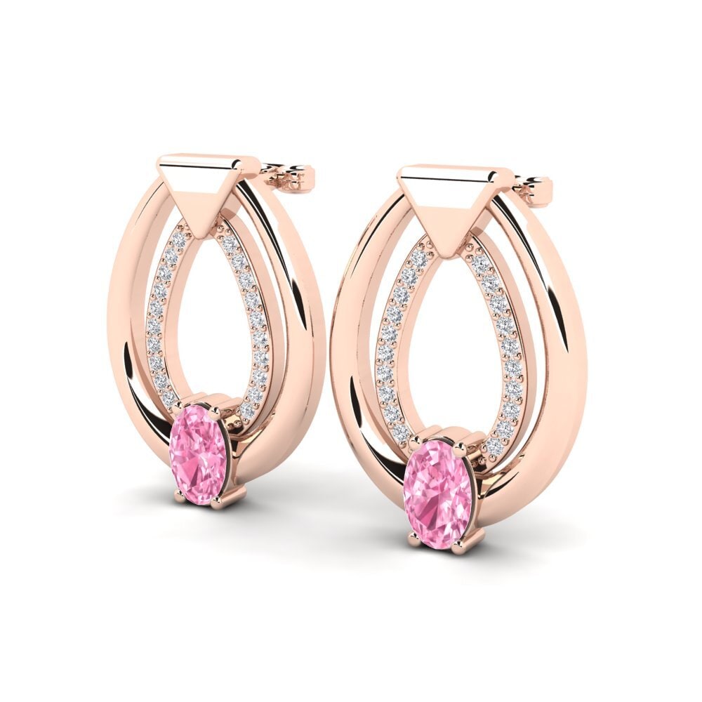 Oro Rosso 375 Zaffiro Rosa Orecchino da donna Klara
