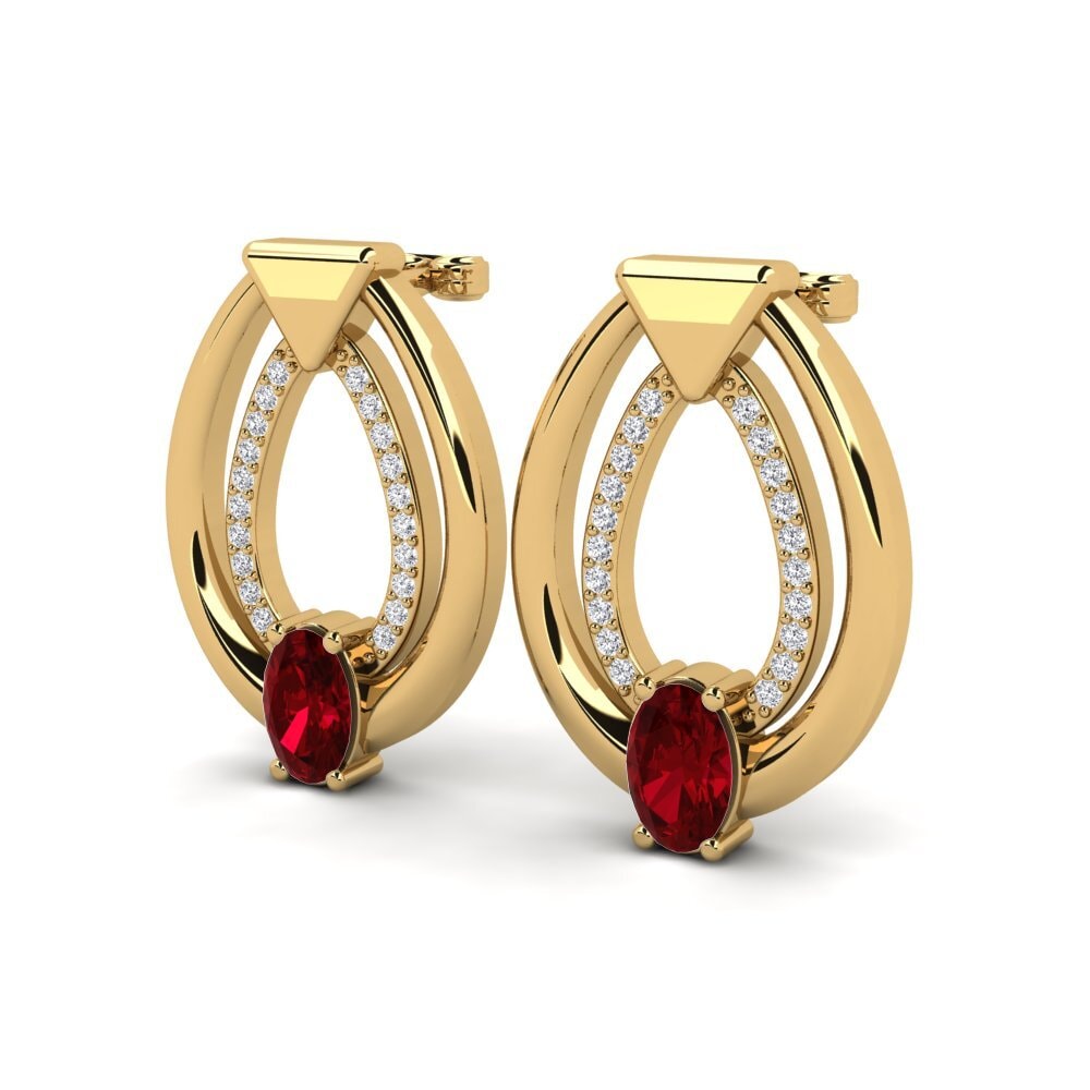 Đá Zirconia Đỏ Bông tai nữ Klara
