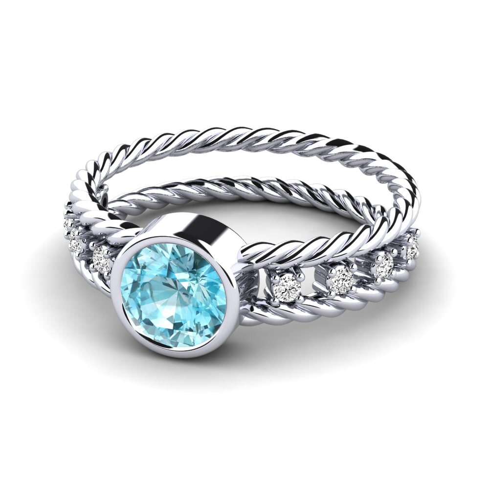 Blauer Zirkon Ring Kleven
