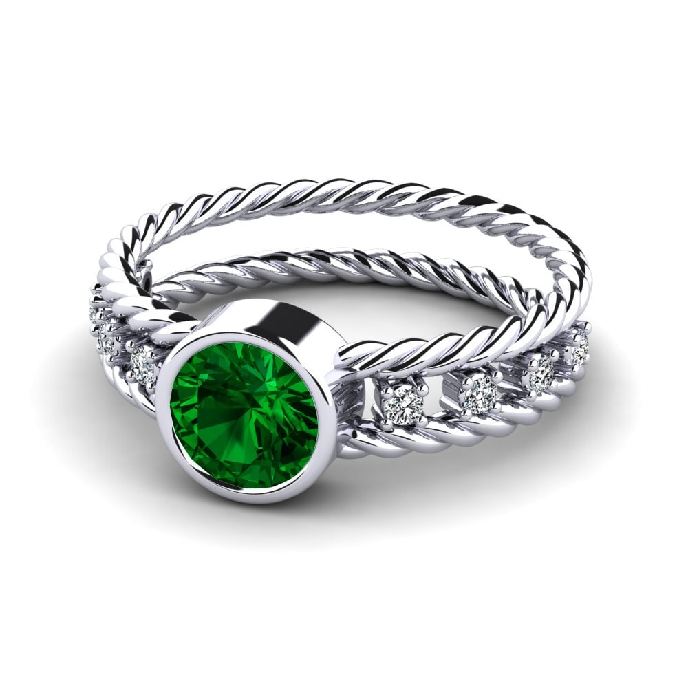 Grüner Zirkonia Ring Kleven
