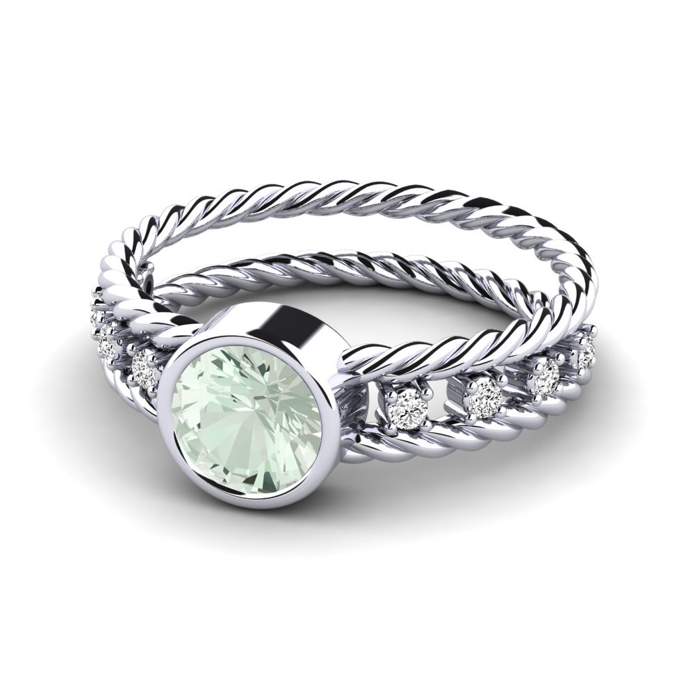 Grüner Amethyst Ring Kleven