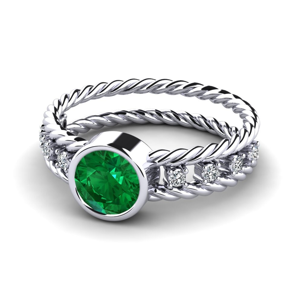 Smaragd (im Labor gezüchtet) Ring Kleven