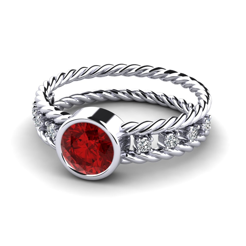 Rubin (im Labor gezüchtet) Ring Kleven