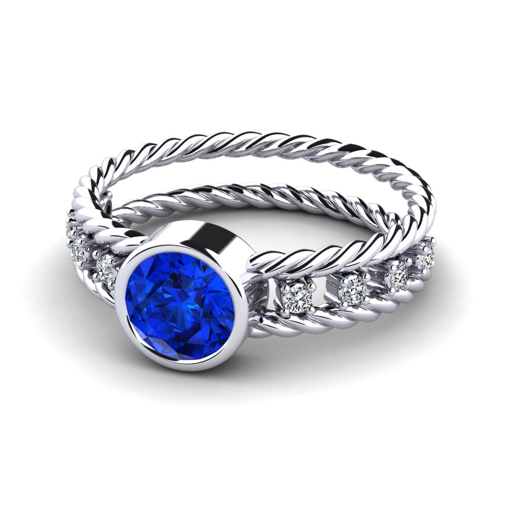 Saphir (im Labor gezüchtet) Ring Kleven