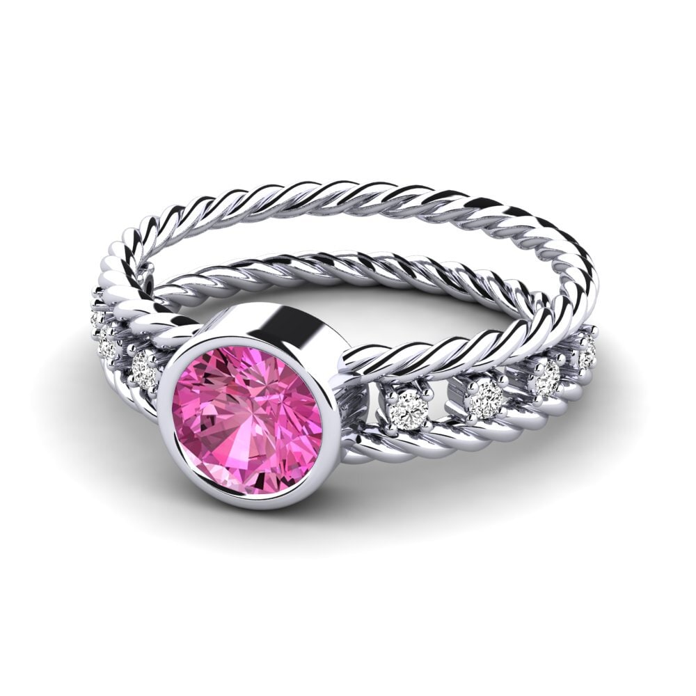 Rosa Topas Ring Kleven