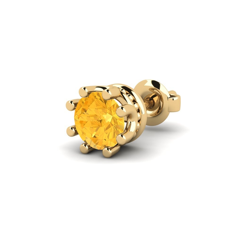 14k Oro Amarillo Citrino Men's Earring Kmetov 0.5 ct