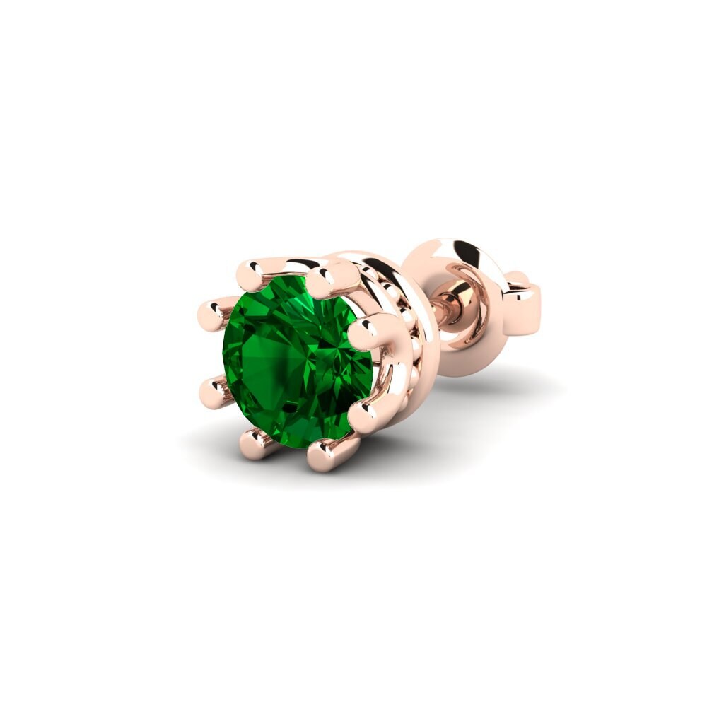 750 Rødguld Grøn Zirkon Men's Earring Kmetov 0.5 ct