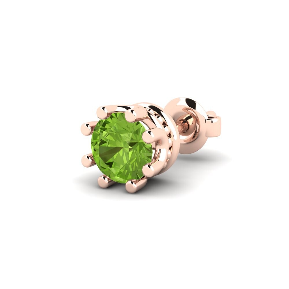 585 Červené zlato Peridot Men's Earring Kmetov 0.5 ct