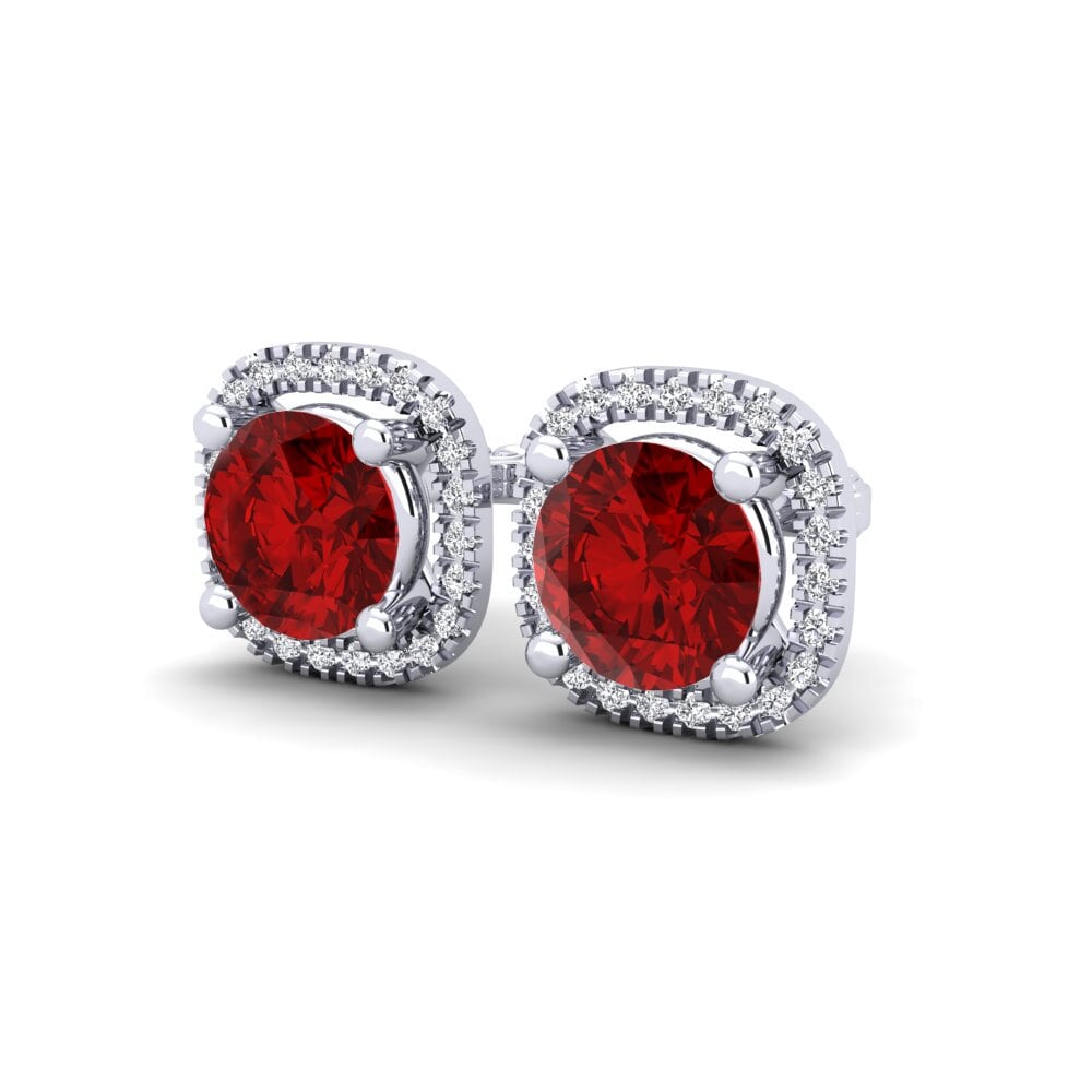 Đá Ruby (Đá nhân tạo) Bông tai nữ Knapp