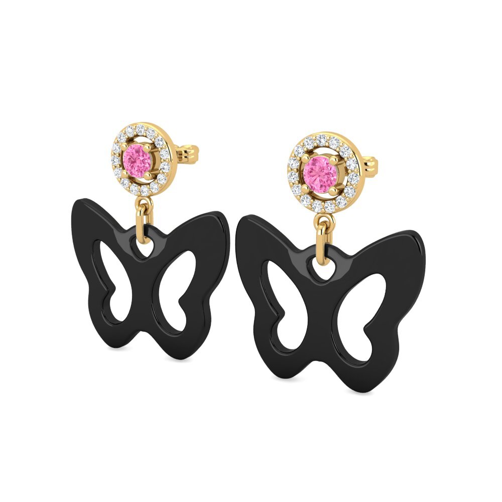 Safira Rosa Brincos Feminino Knapper