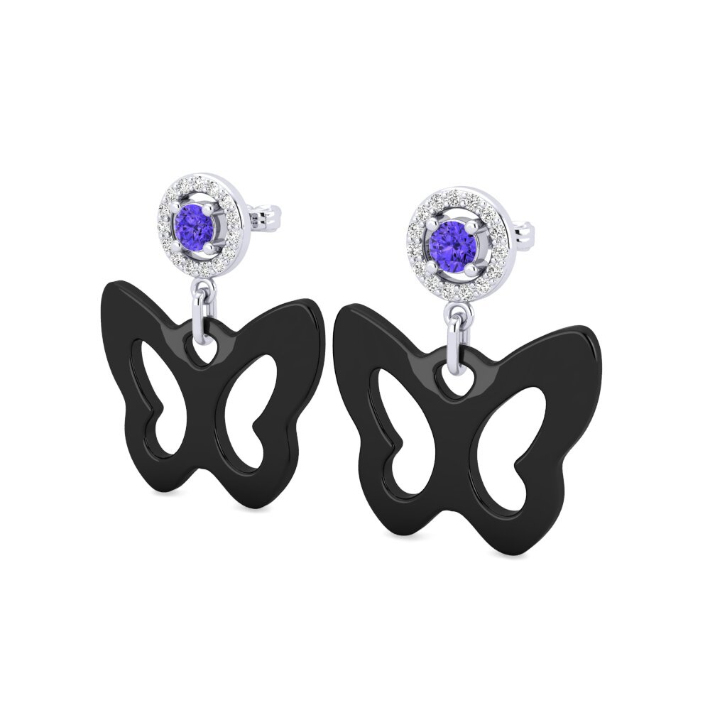 Platino 950 Tanzanita Pendiente de mujer Knapper