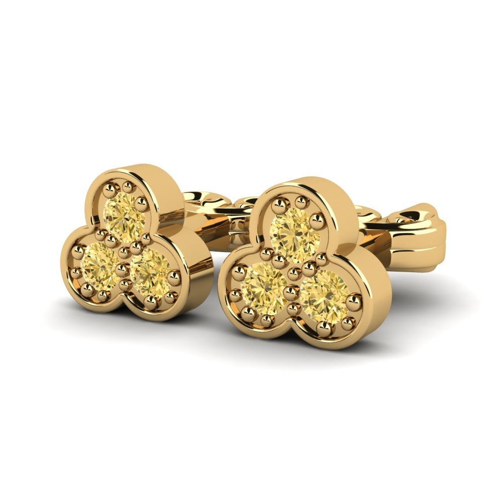 14ct Yellow Gold Yellow Diamond Kid's Earring Knotts