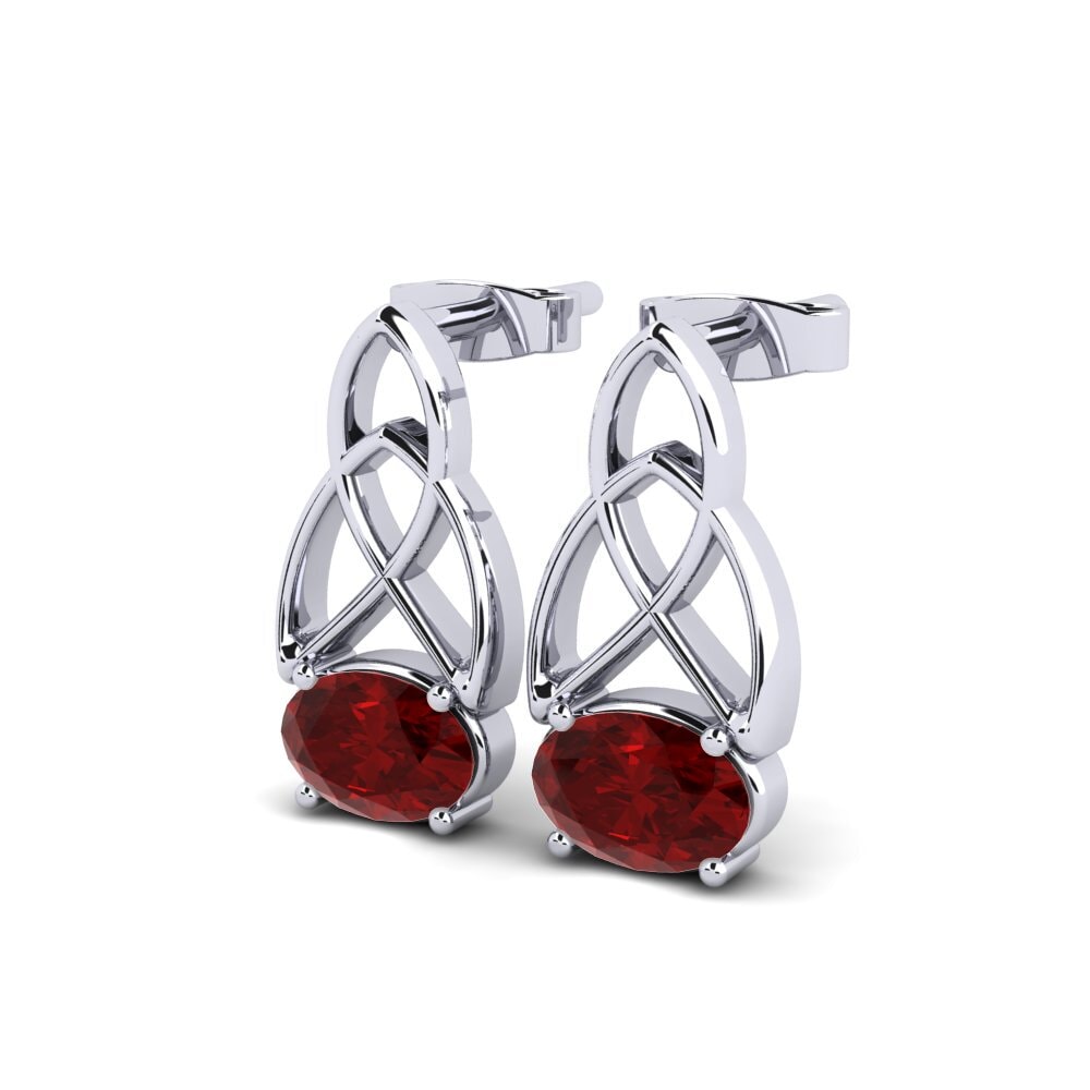 Đá Ruby (Đá nhân tạo) Bông tai nữ Knuckles