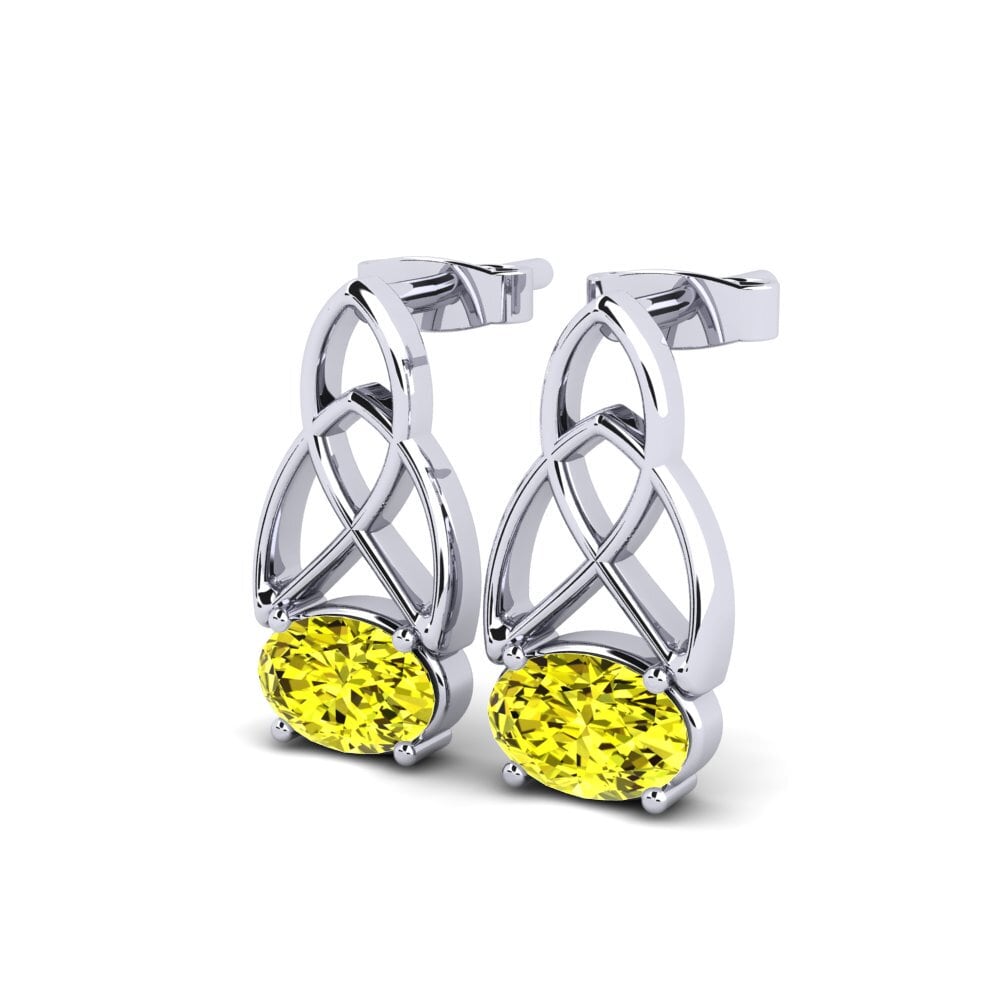 Oval Yellow Diamond Women's Earring Knuckles
