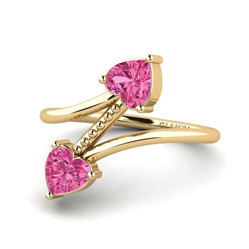 Cuore Tormalina Rosa Anello Kobralle