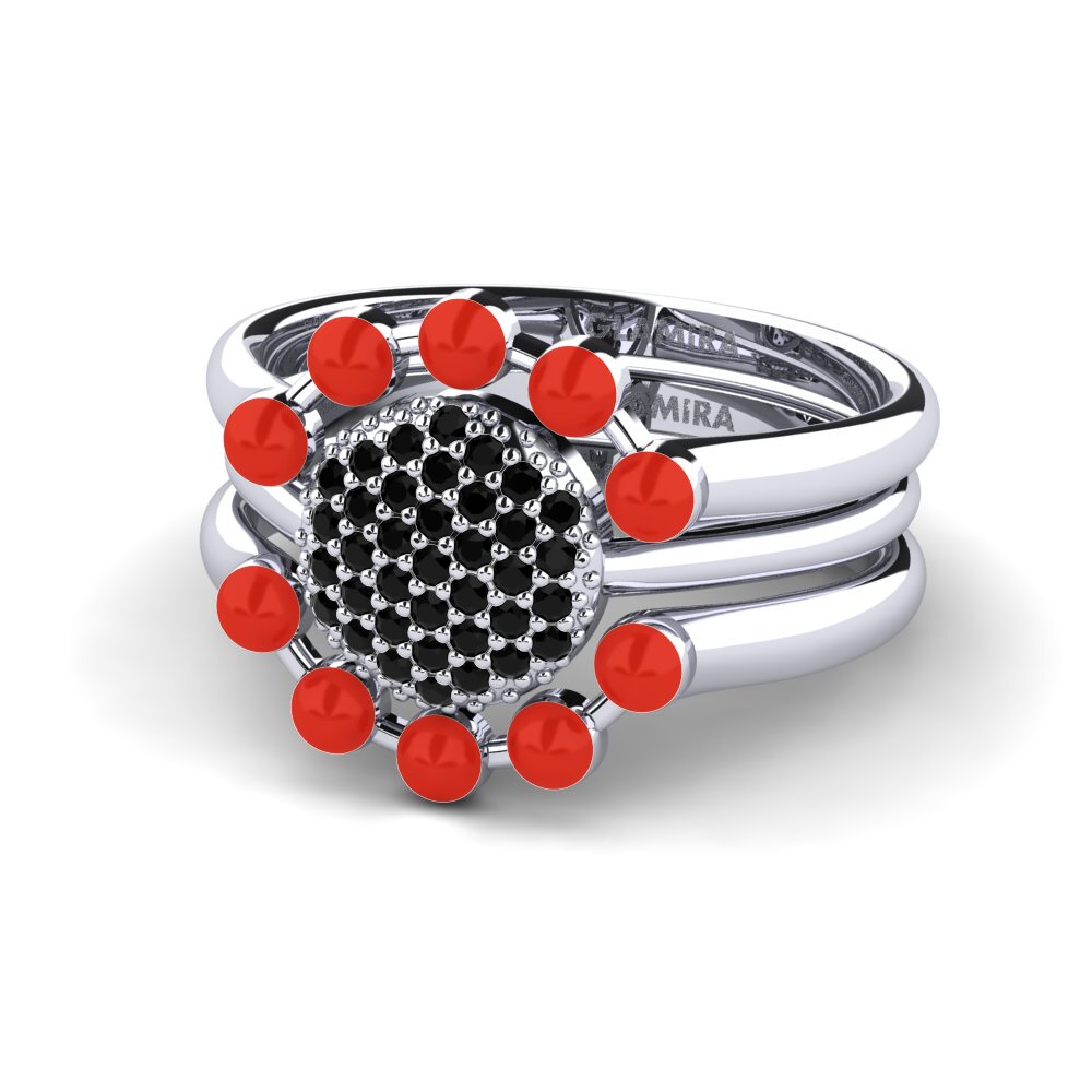Zafiro negro Anillo apilable Koffer F