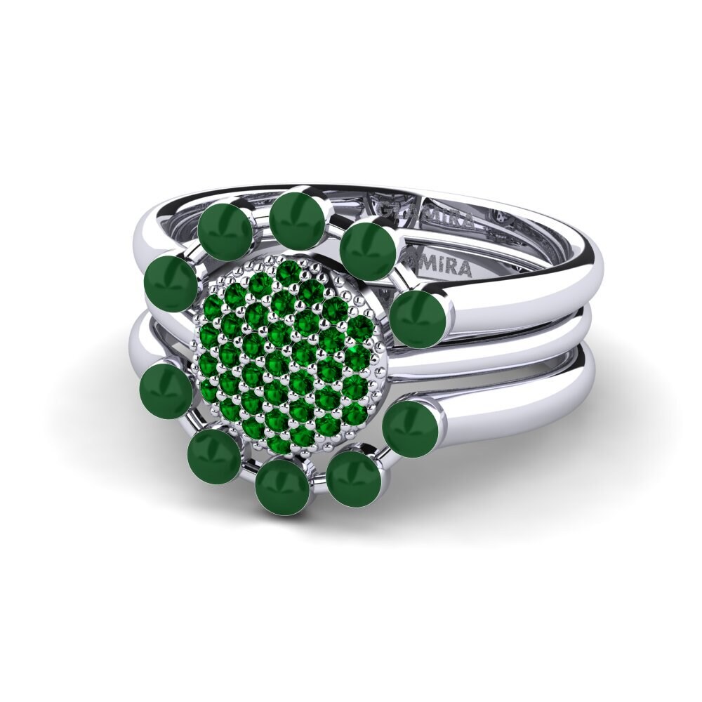 Zircone Verde Anello impilabile Koffer F