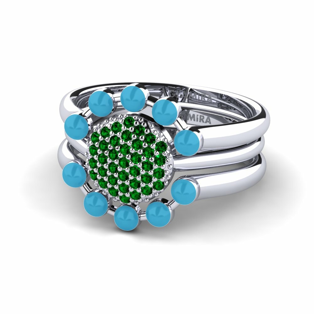 Bagues de fiançailles Zircone Vert Stackable