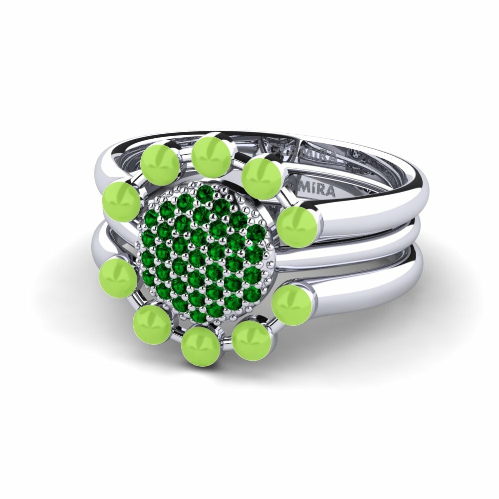 Bagues de fiançailles Zircone Vert Stackable