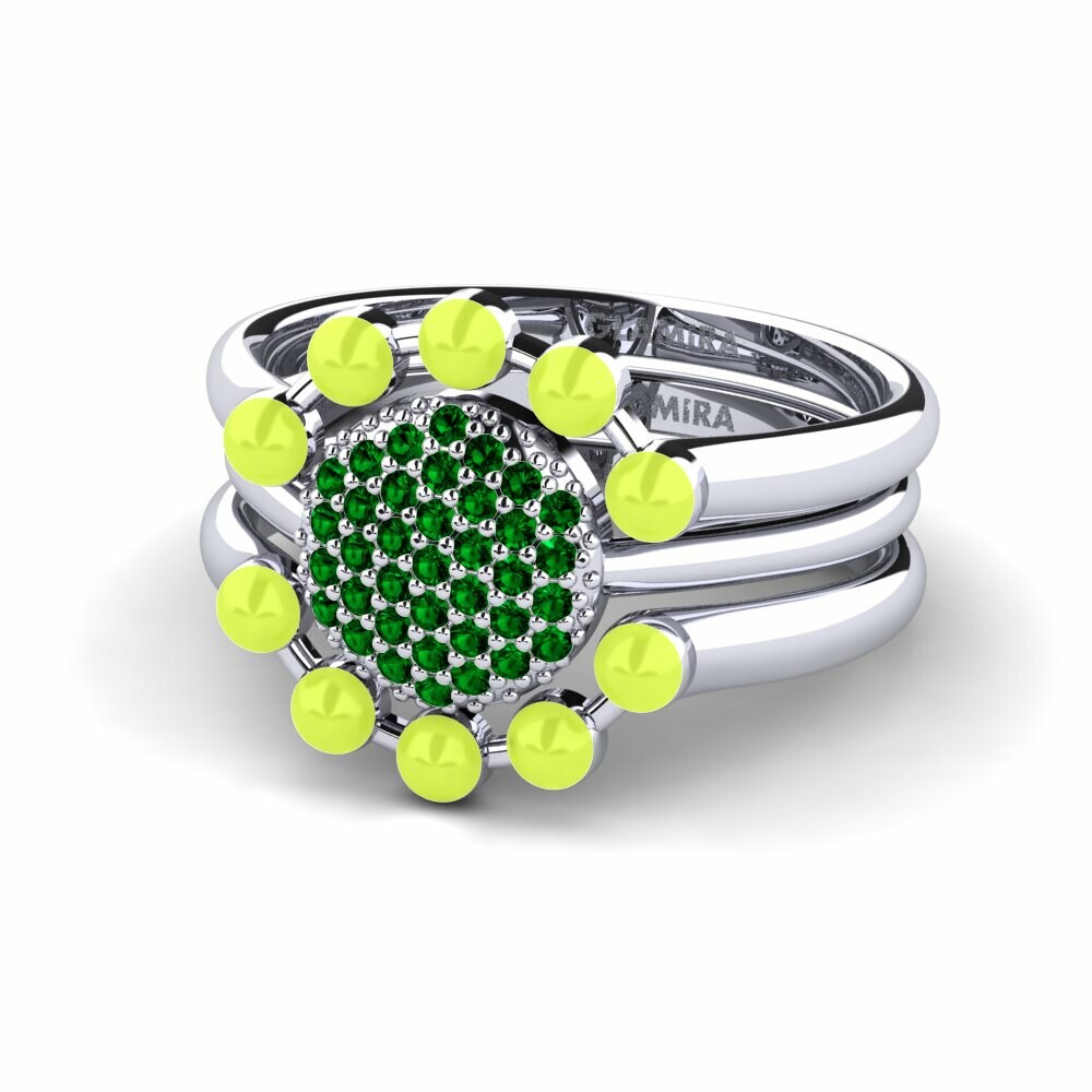 Bagues de fiançailles Zircone Vert Stackable