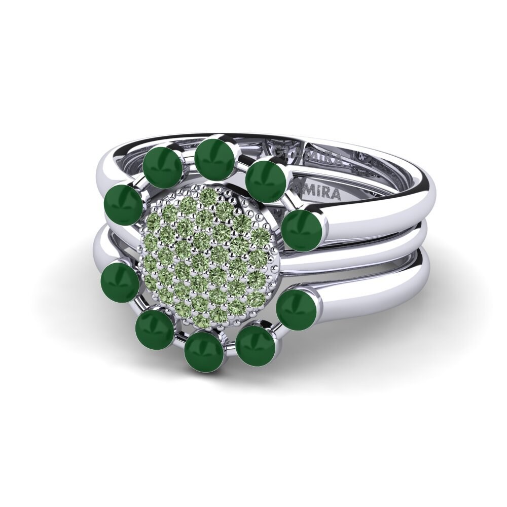 Green Diamond Stackable Ring Koffer F