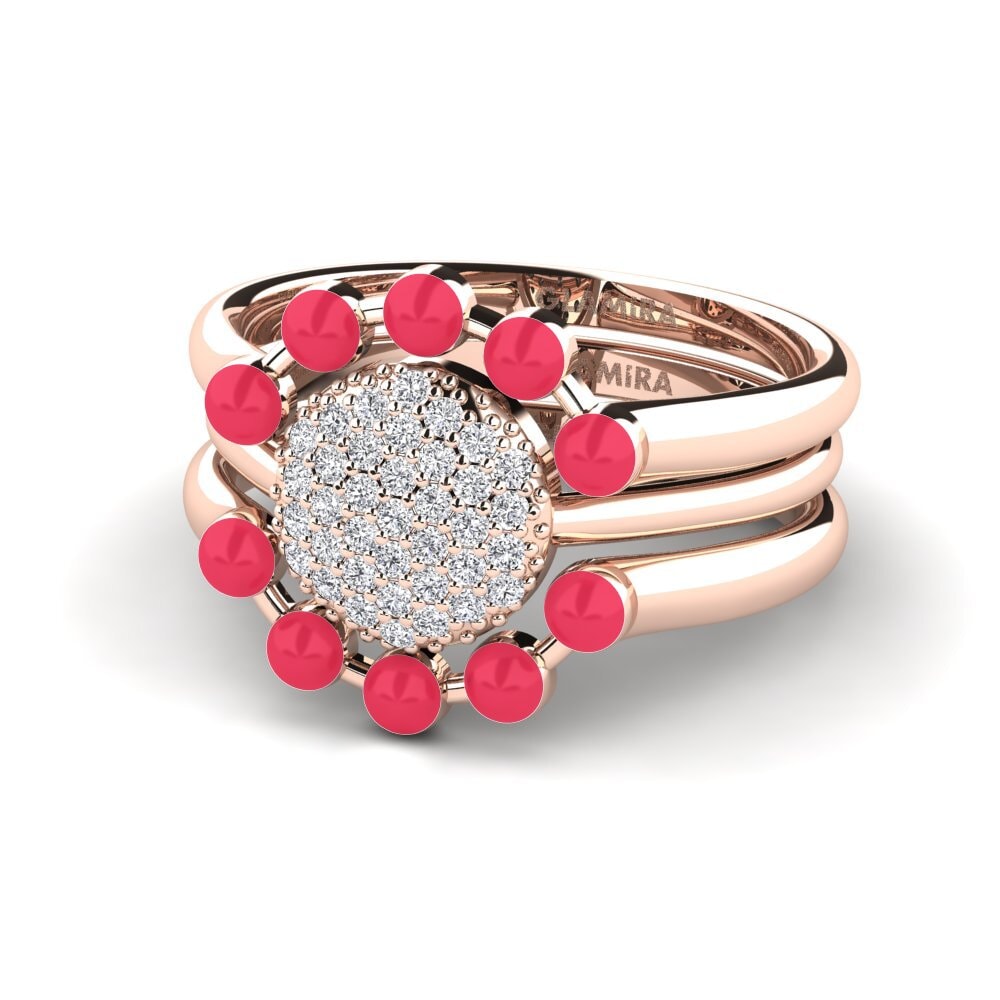 Rotgold 375 Stapelbarer Ring Koffer F