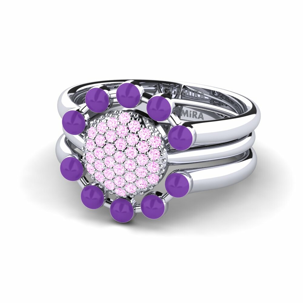 Bagues Saphir Rose Stackable