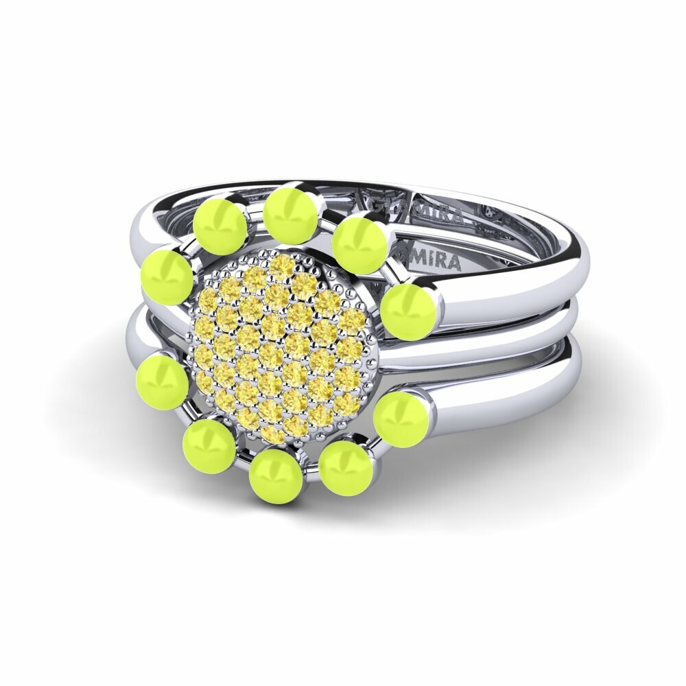 Bagues de fiançailles Saphir Jaune Stackable