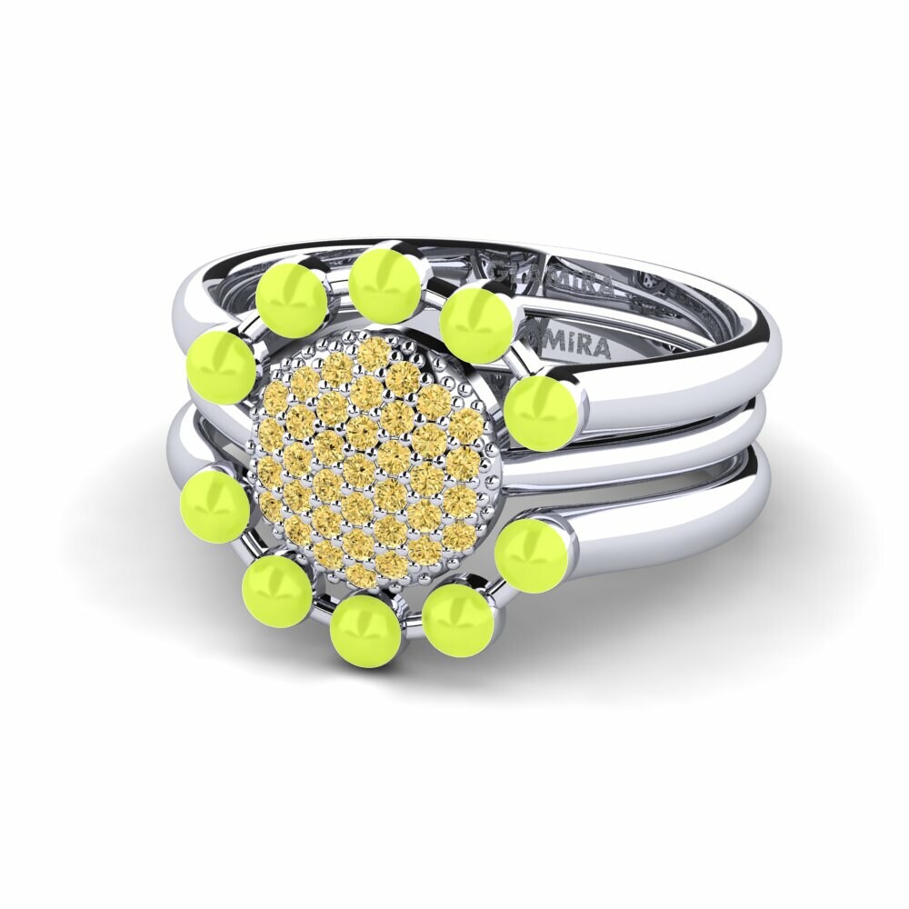 Bagues de fiançailles Diamant Jaune Stackable